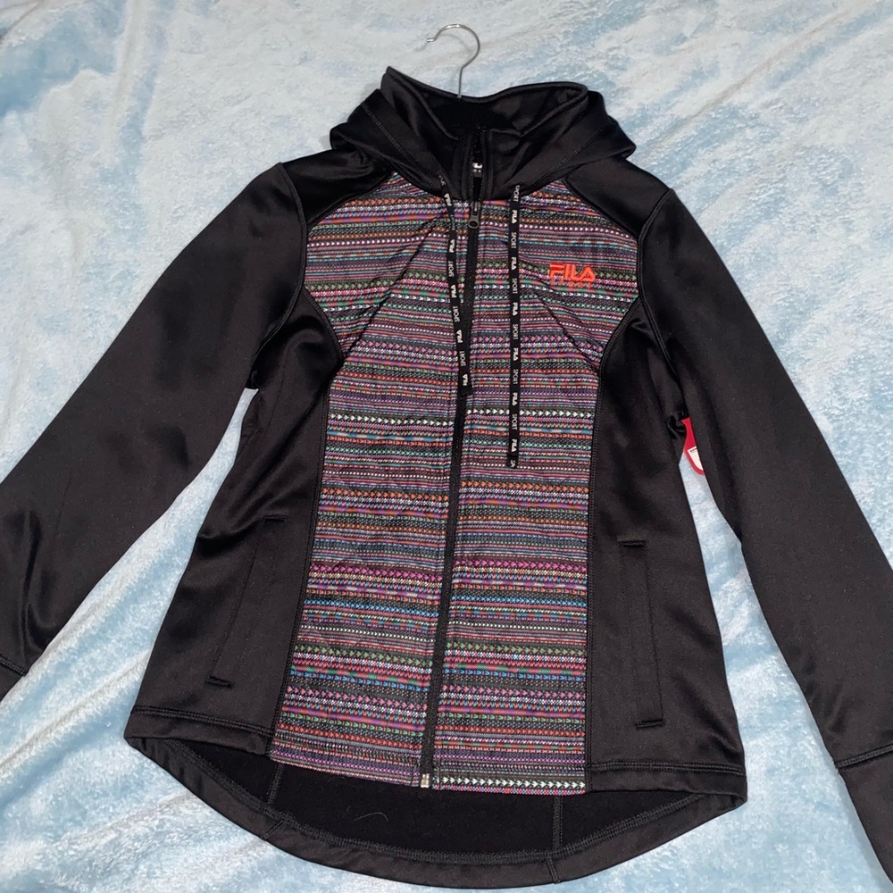 Fila sport black zip up jacket